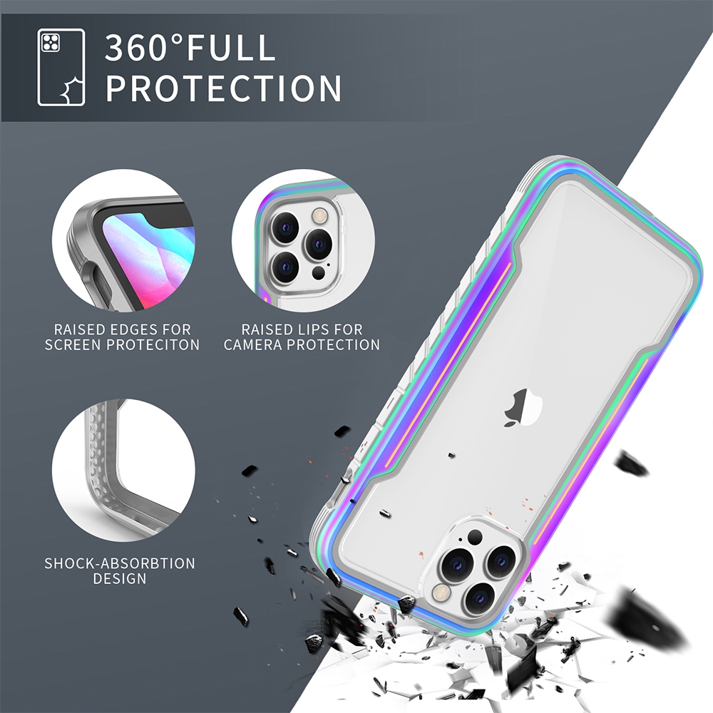 Re-Define Shield Shockproof Heavy Duty Armor Case Cover for iPhone 12 Pro Max (6.7'')-Black+Red