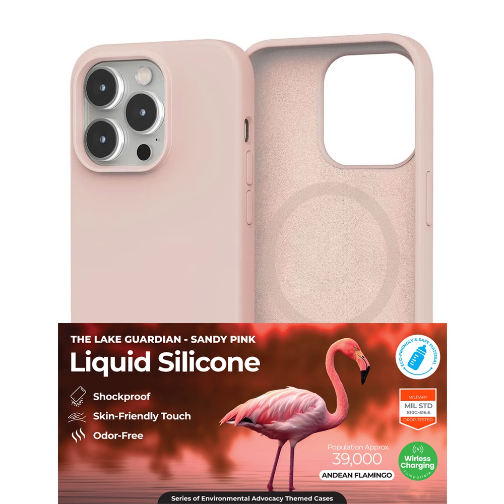 REDEFINE Liquid Silicone Case Cover with Magnetic Ring for iPhone 17 Pro Max Magsafe-Baby Pink