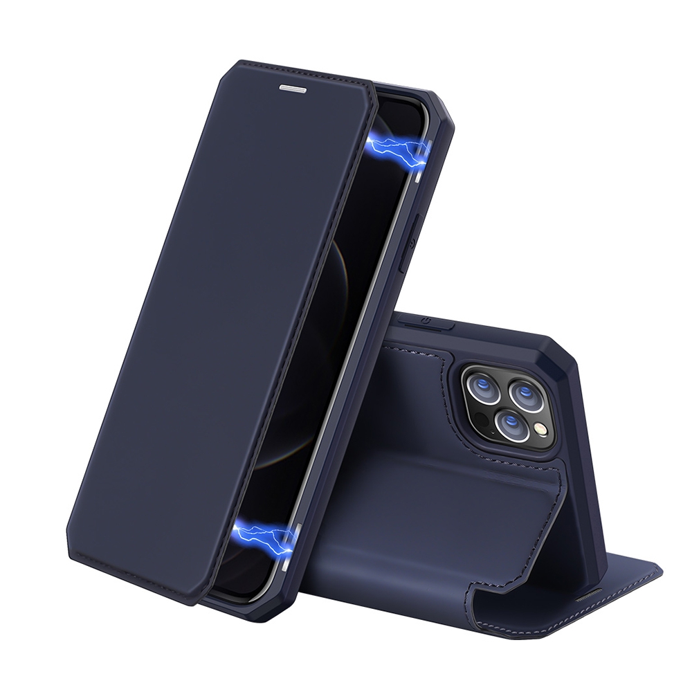 DUX DUCIS SKIN-X Series Magnetic Flip Case Cover for iPhone 12 Pro Max (6.7'')-Black