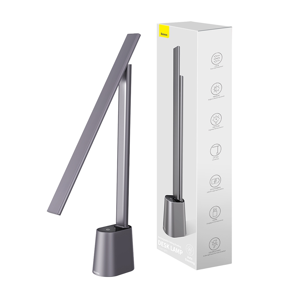 Baseus Smart Eye Series Charging Folding Reading Desk Lamp (Smart Light)-Grey
