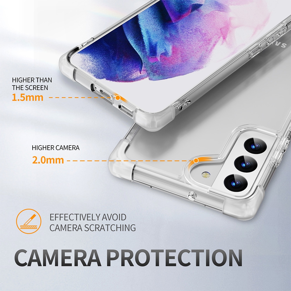 Anti-Shock Space Protective Clear Case Cover for Samsung Galaxy S22 Plus-Transparent