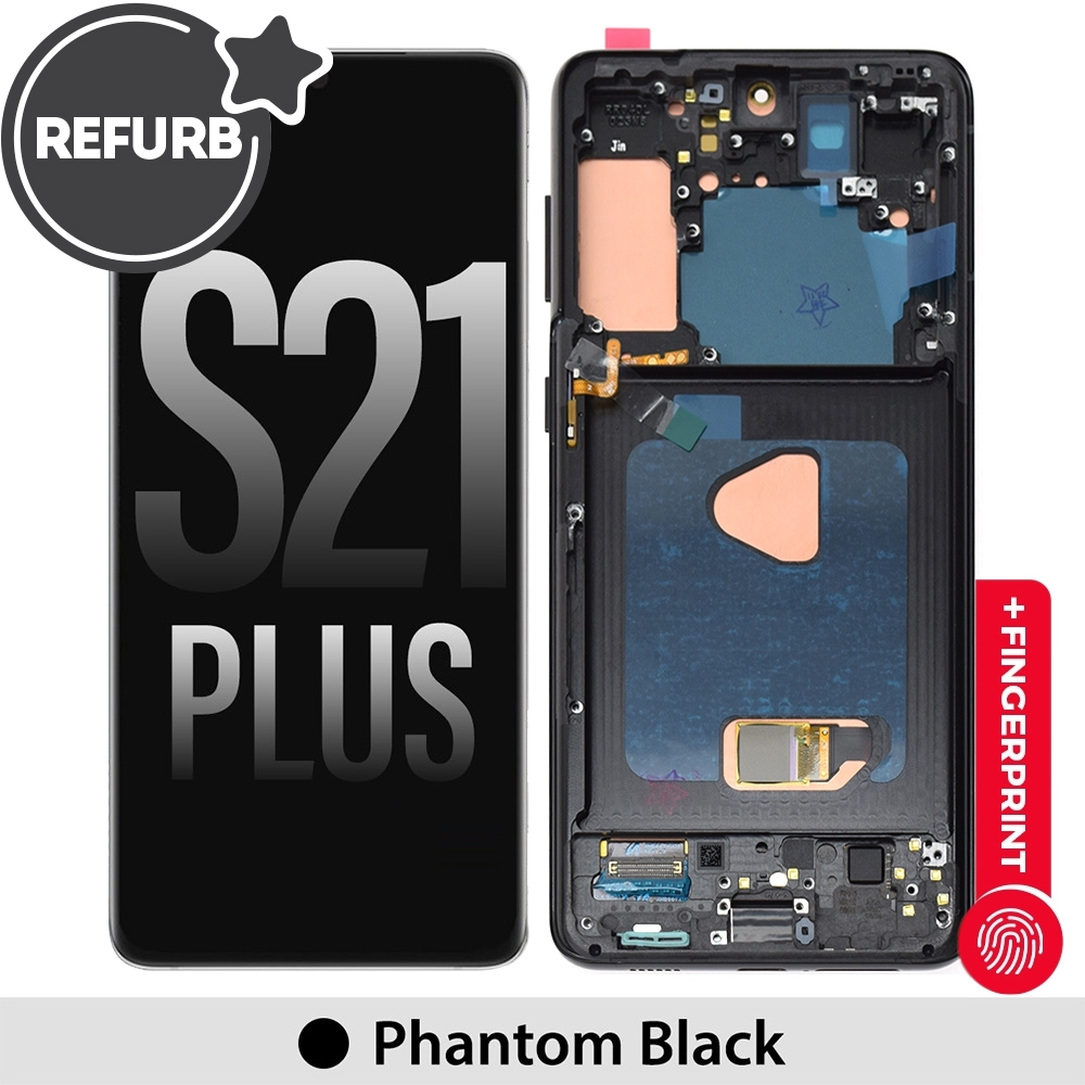 REFURB OLED Screen Replacement with Frame for Samsung Galaxy S21 Plus 5G G996-Phantom Black