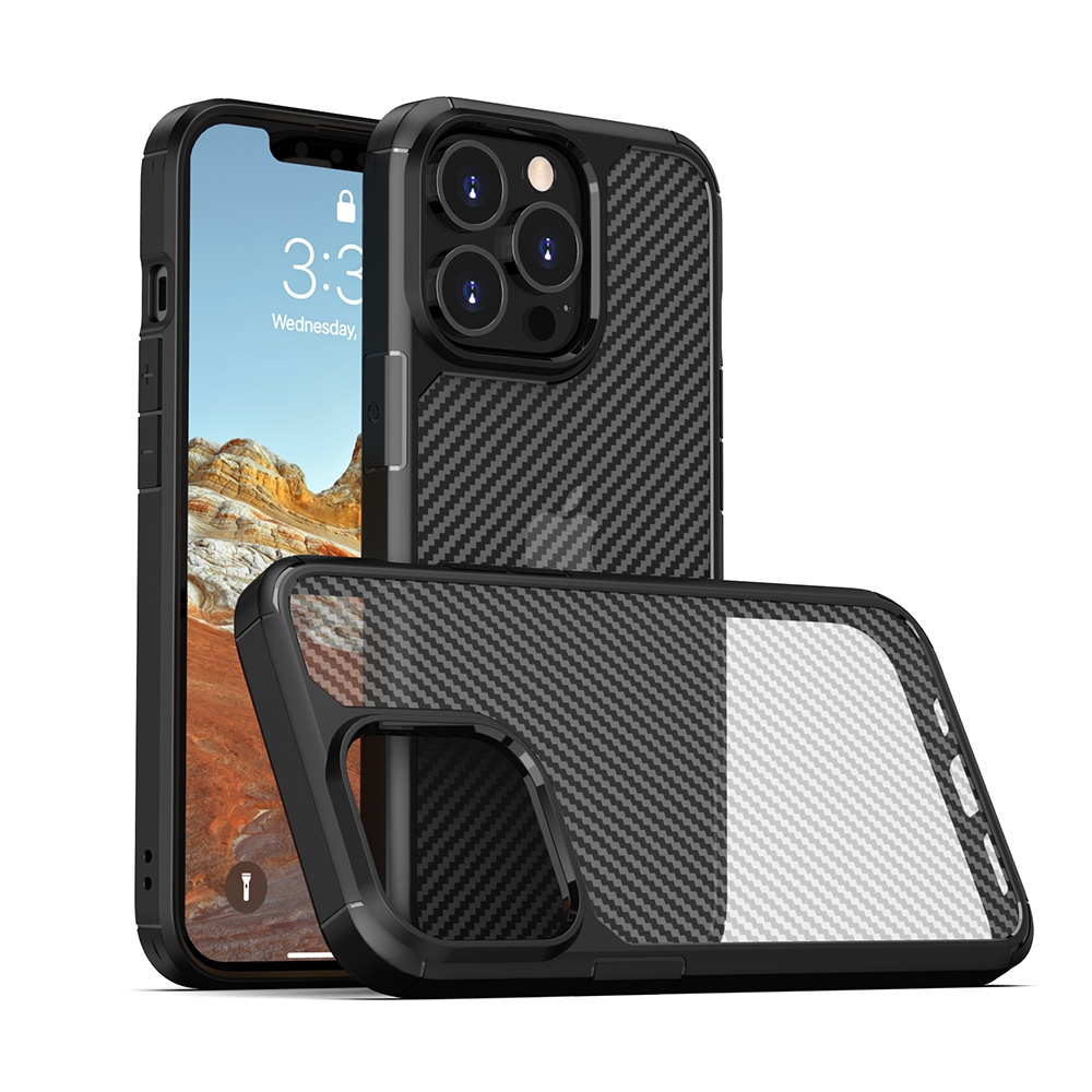 Carbon Fiber Hard Shield Case Cover for iPhone 14 Plus