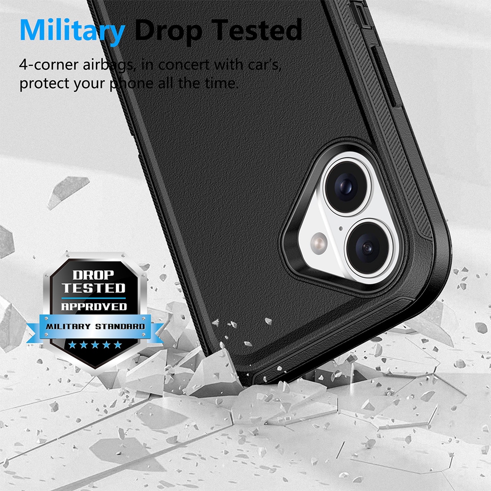 Shockproof Robot Armor Hard Plastic Magsafe Case with Belt Clip for iPhone 17 Air-Navy