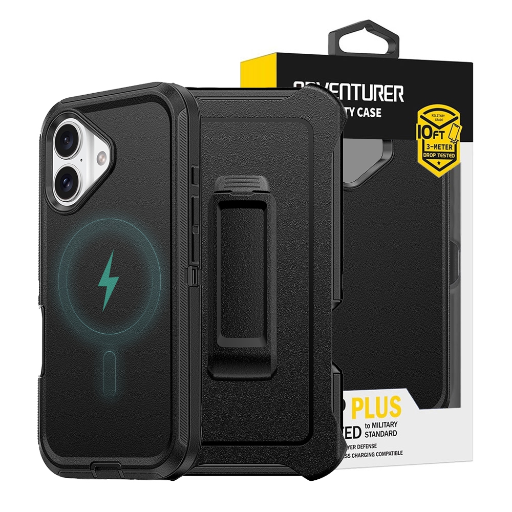 iPhone 16 Shockproof Robot Armor Hard Plastic Case Cover With Magnetic Ring With Belt Clip