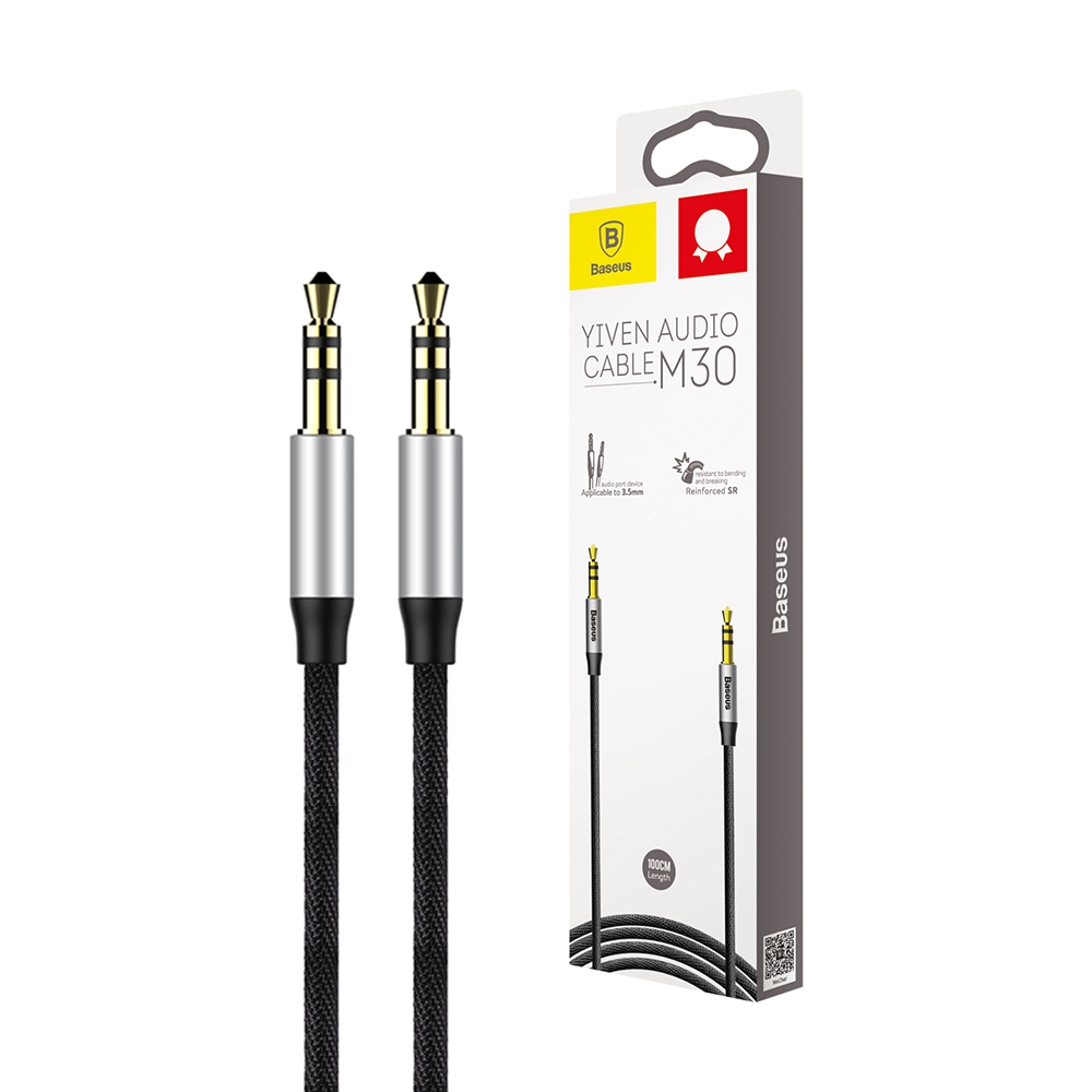 Baseus Yiven Audio Cable M30 1M -Black+Silver