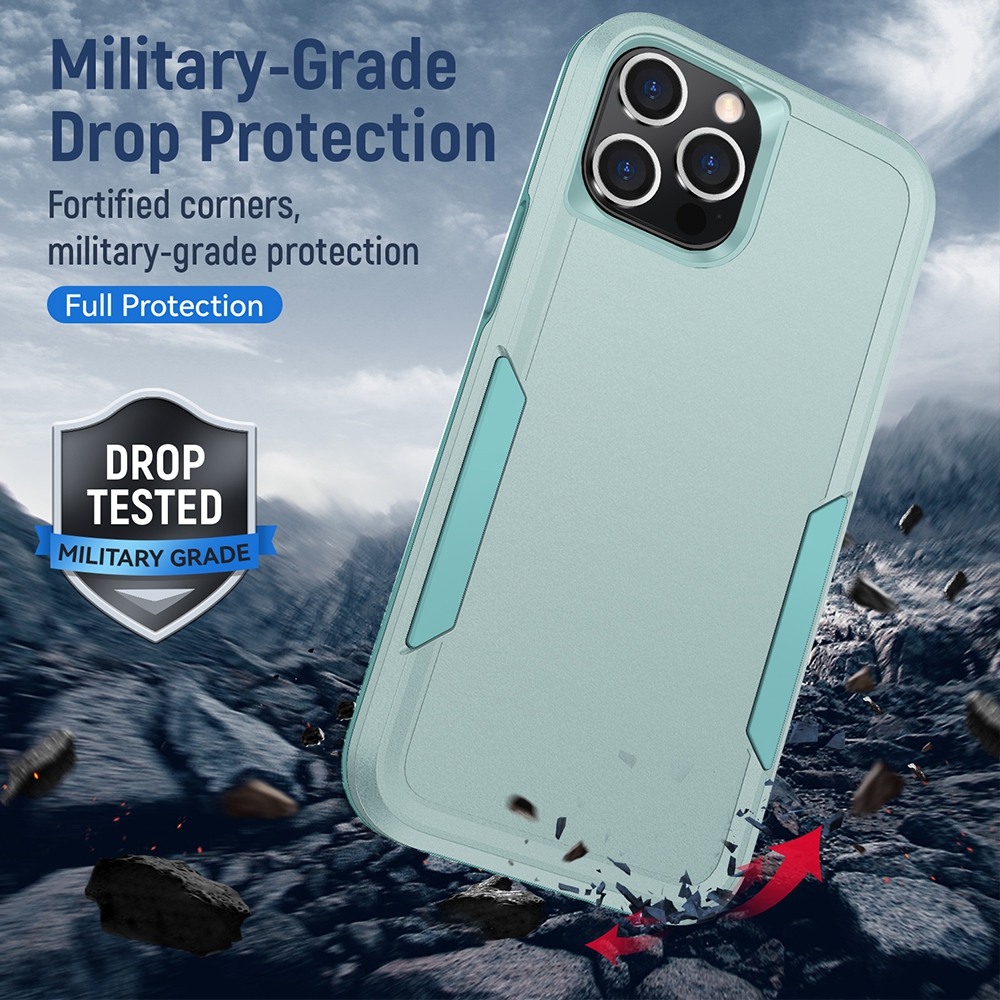 Dual Layer Shockproof Case Cover for iPhone 14 Max (Plus)-Black