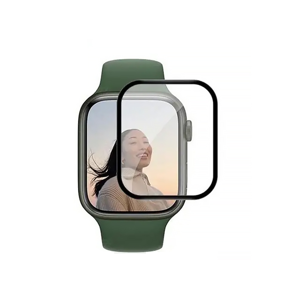 Kinglas 2.5D Full Coverage Silk Printing Black Edge Tempered Glass Screen Protector For iWatch 46MM (2024)