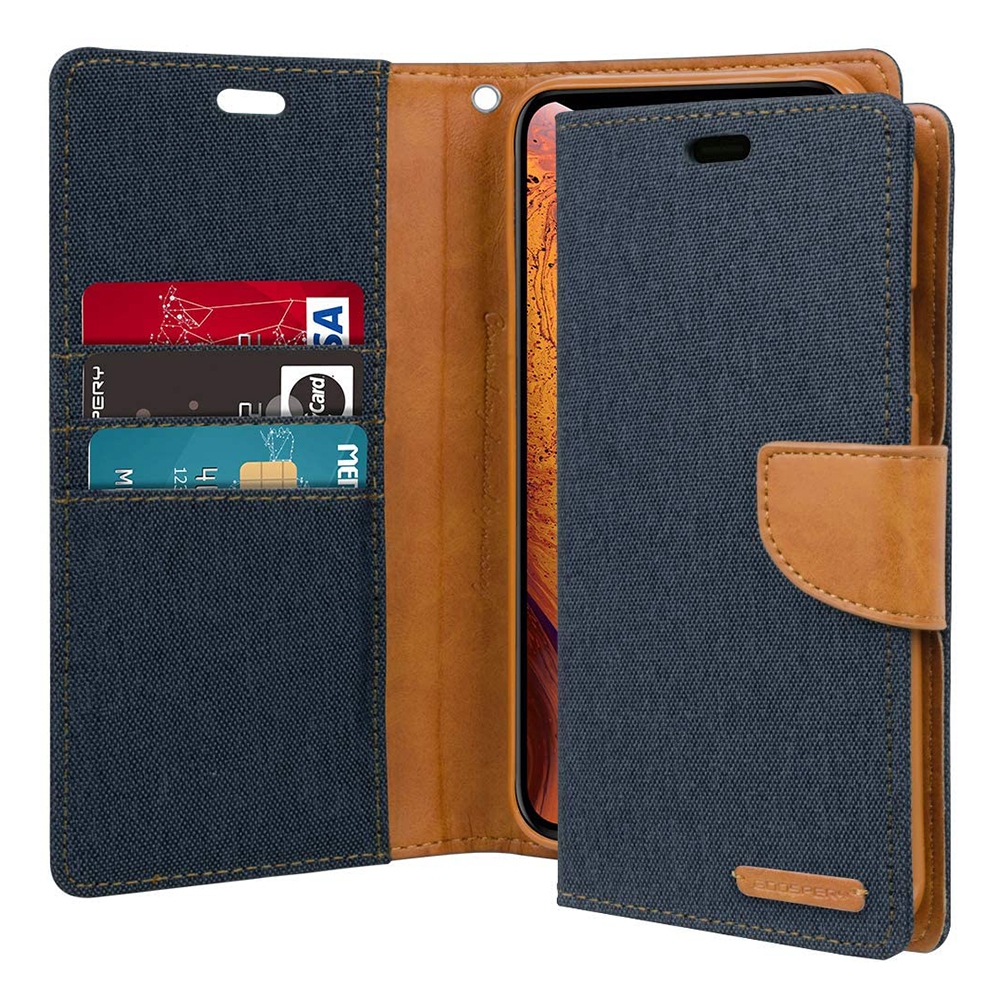 Mercury Canvas Diary Case for iPhone XR-Black