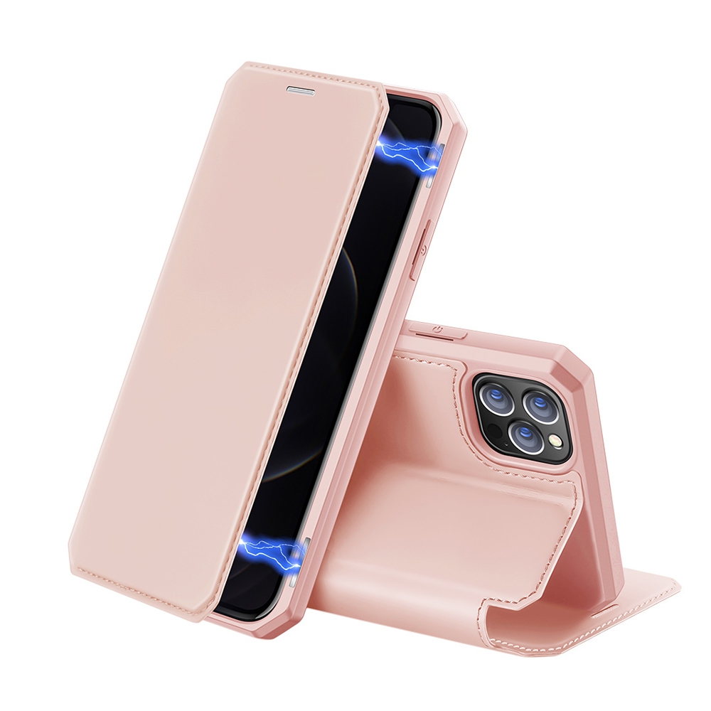 DUX DUCIS SKIN-X Series Magnetic Flip Case Cover for iPhone 12 Pro Max (6.7'')-Black