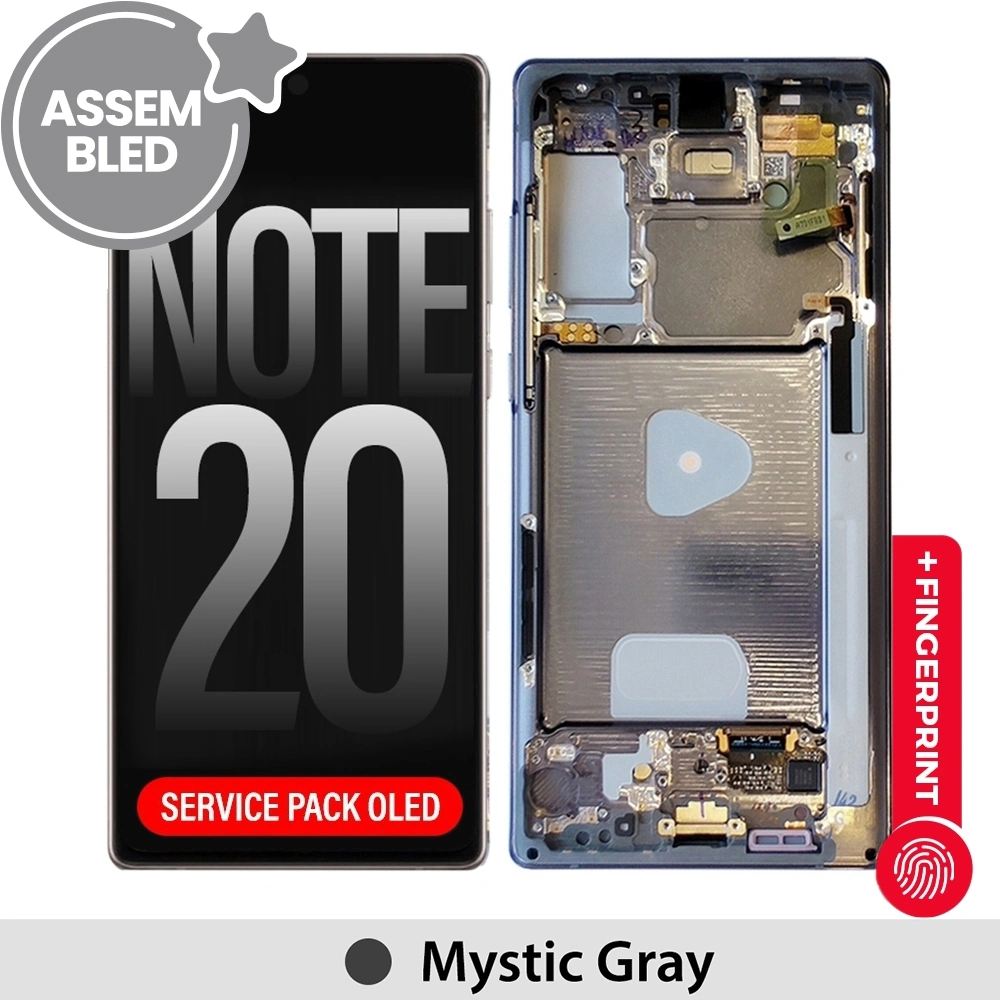 ASSEMBLED OLED Screen Replacement With Frame For Samsung Galaxy Note 20 N980F-Mystic Gray