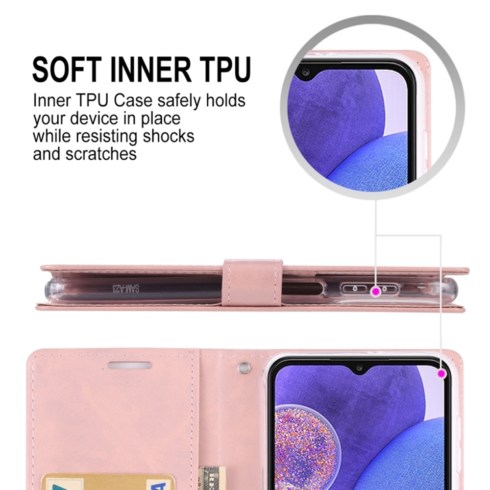 Mercury Blue Moon Diary Cover Case for Samsung Galaxy A23 4G-Red