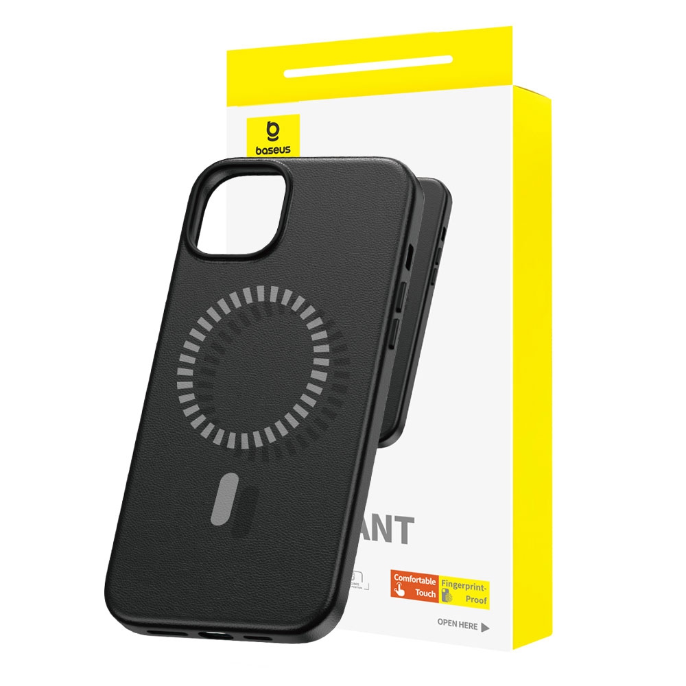 Baseus Fauxther Series Phone Case Cover With Magnetic Ring for iPhone 14-Cluster