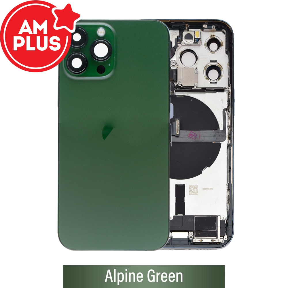 AMPLUS Rear Housing with Full Set Parts for iPhone 13 Pro-Alpine Green