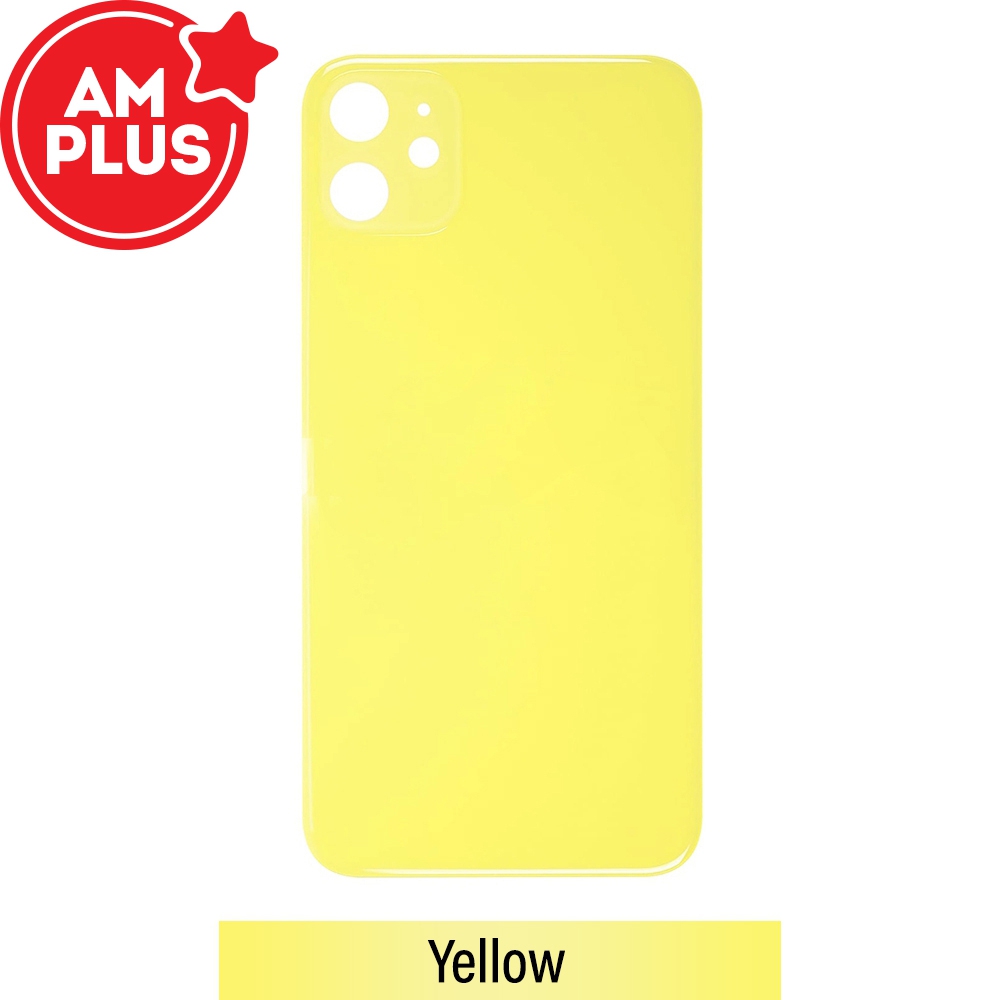 AMPLUS Rear Glass With 3M Adhesive Replacement for iPhone 11-Yellow