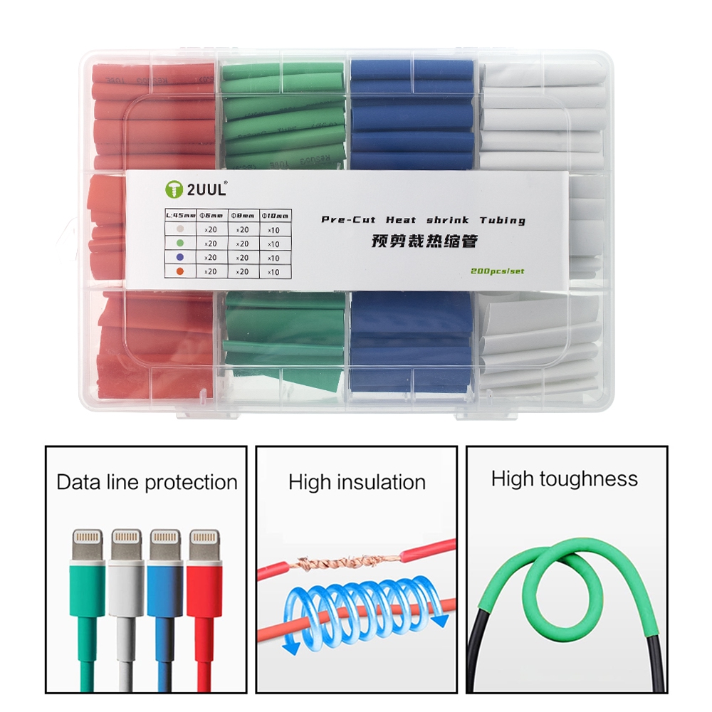 2UUL Pre-Cut Heat Shrink Tubing 200pcs/set