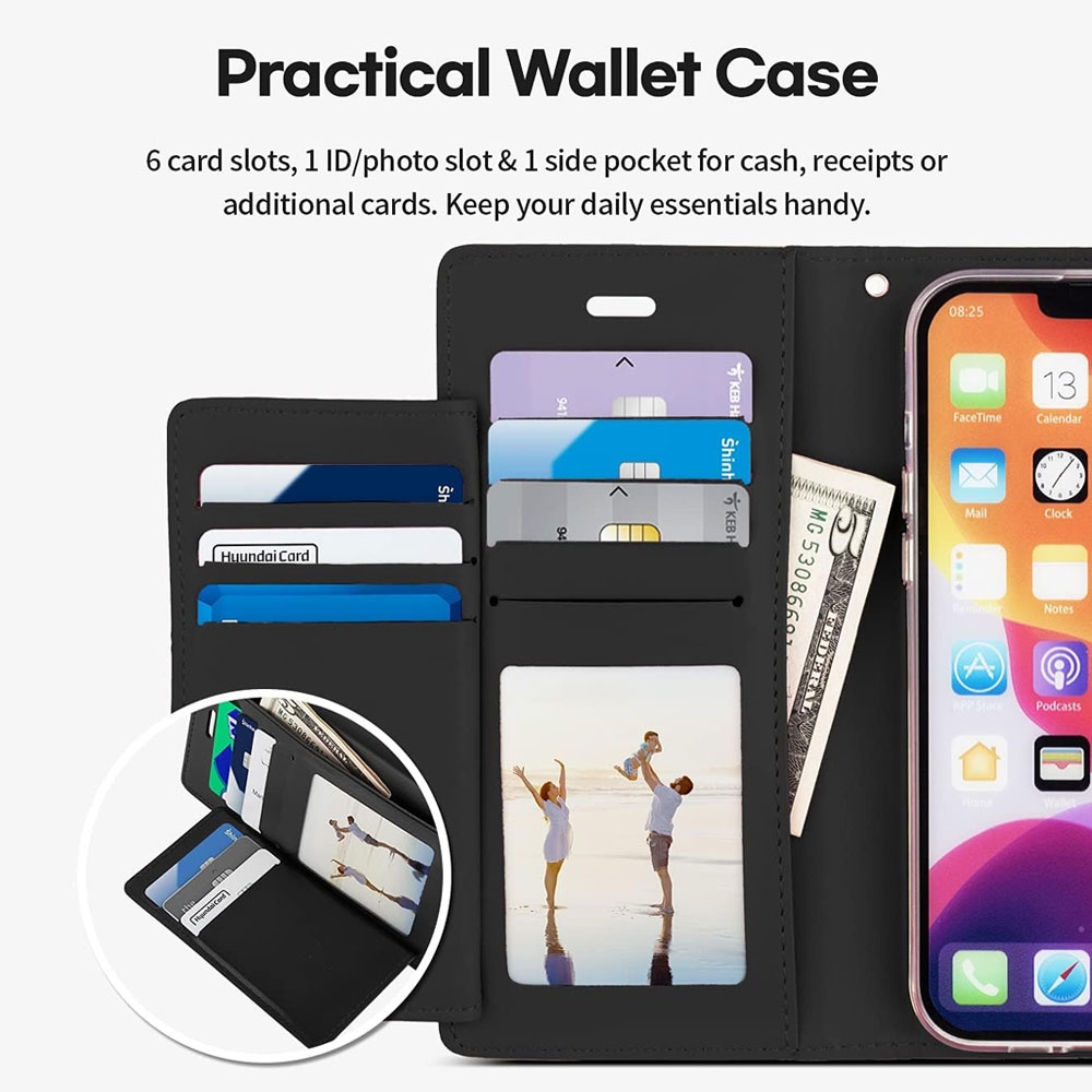 Mercury Rich Diary Case for iPhone 16 Pro-Navy