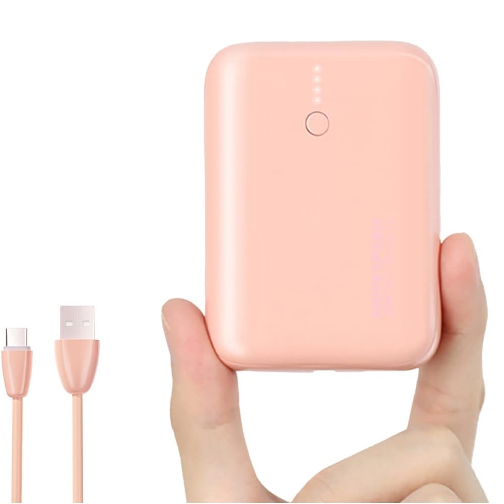 MOVE SPEED Portable Charger Mini Cute Power Bank 10000mAh 22.5W (YSPBQ10-22)-Pink (Motherboard Upgrade)