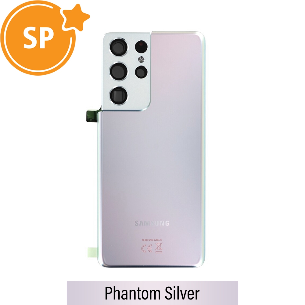 Rear Cover Glass For Samsung Galaxy S21 Ultra G998 GH82-24499B (Service Pack)-Phantom Silver