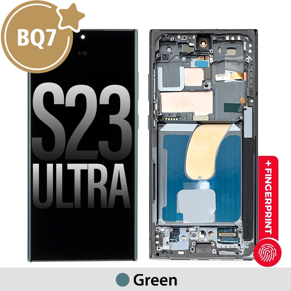 Samsung Galaxy S23 Ultra 5G S918B BQ7 OLED Screen Replacement with Frame-Green (1:1 screen size. as the same as original screen)