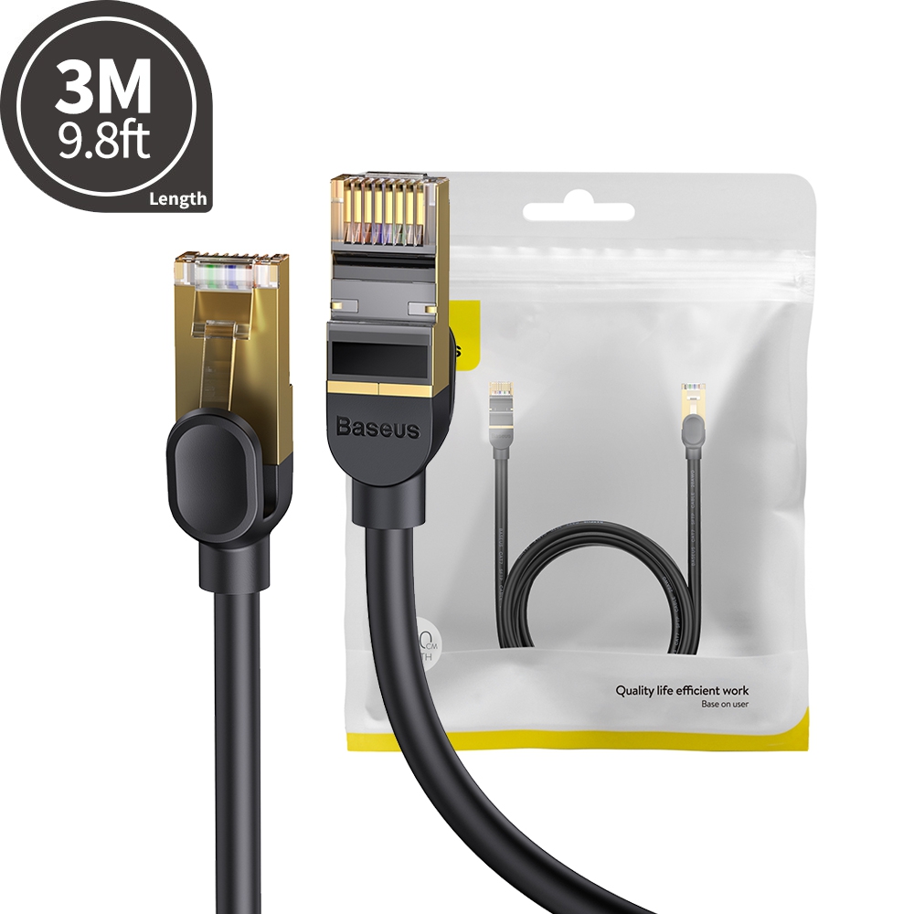 Baseus High Speed Seven Types of RJ45 10 Gigabit Network Cable 3M-Black