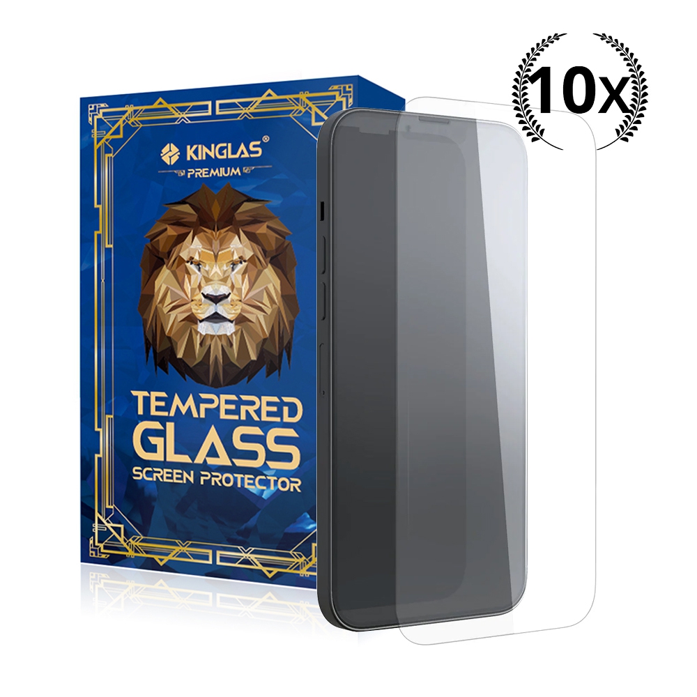 Kinglas 10 Packs Tempered Glass Screen Protector*iPhone 16 Pro / 17 / 17 Pro