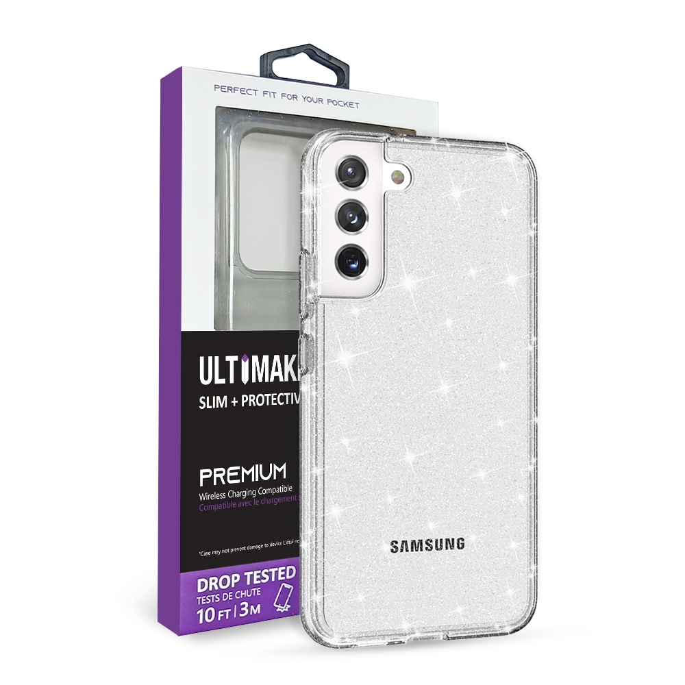 Ultimate Glitter Shockproof Case Cover for Samsung Galaxy S22 Plus-Transparent