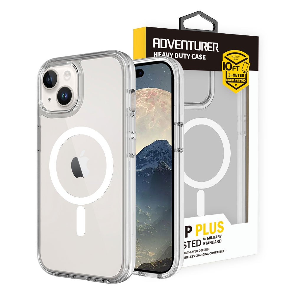 Hybrid Beatles Shockproof Case Cover with Magnetic Ring for iPhone 15-Black
