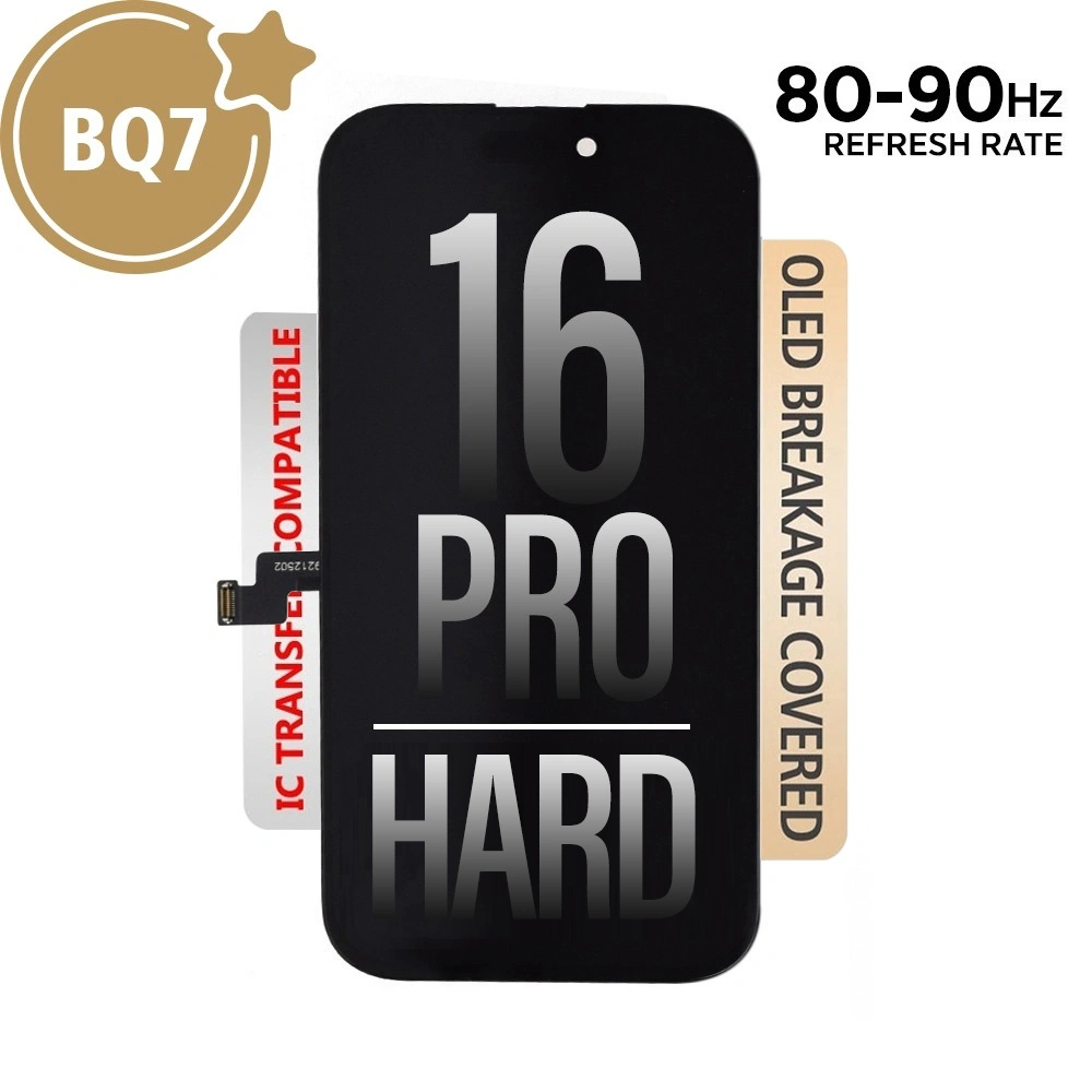 BQ7 Hard OLED Assembly for iPhone 16 Pro Screen Replacement (80HZ-90HZ, Compatible for IC chip transfer)