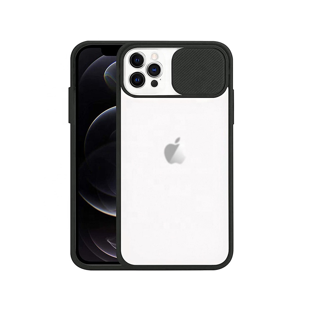 Camera Slide Peach Bumper Case for iPhone 12 Pro Max (6.7'')-Red