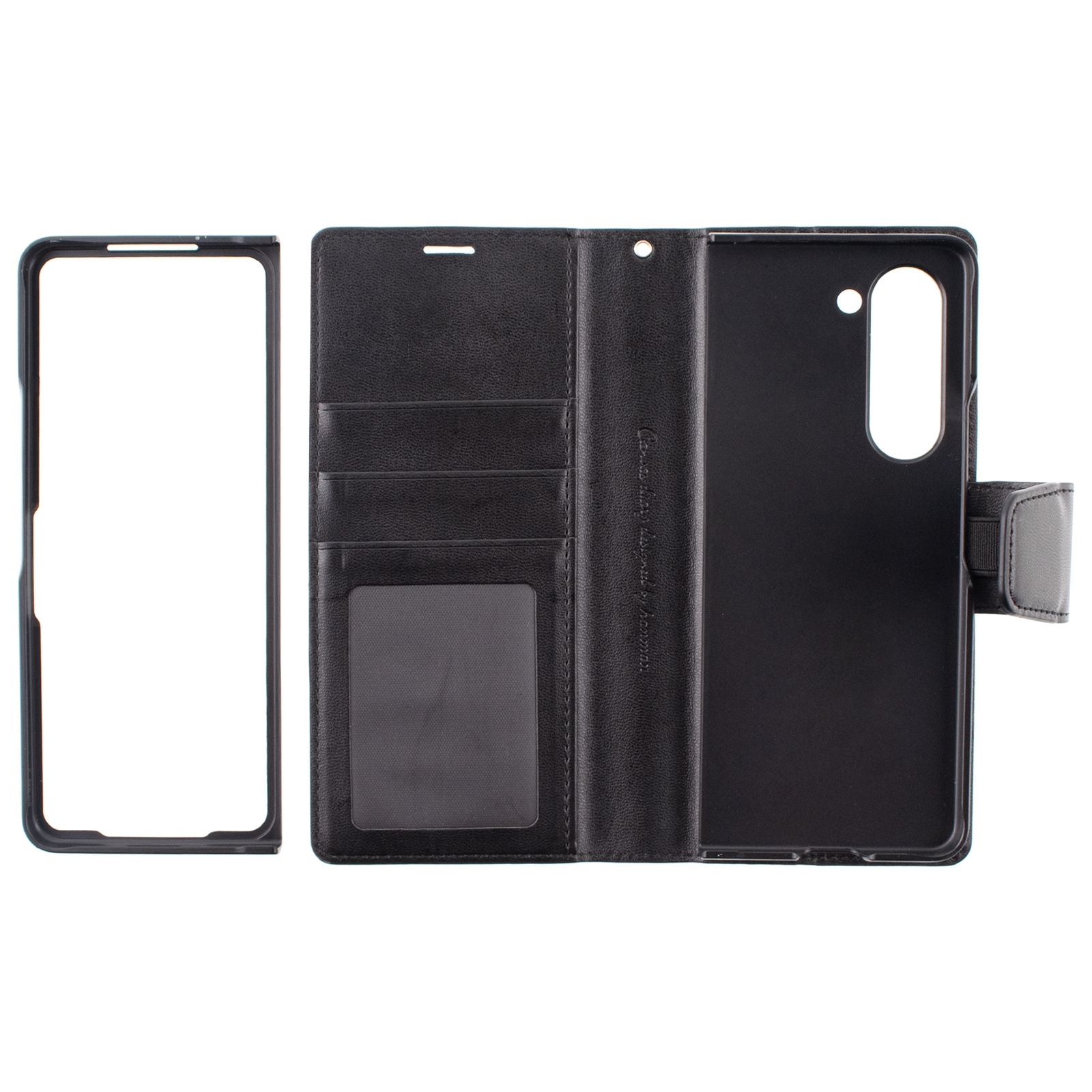 Hanman PU Flip Leather Wallet Case for Samsung Galaxy Z Fold 7-Rose Gold