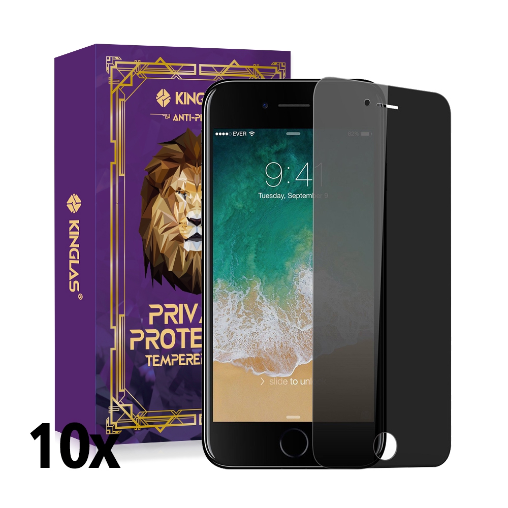 Kinglas 10 Packs Privacy Tempered Glass Screen Protector*iPhone 7 / 8