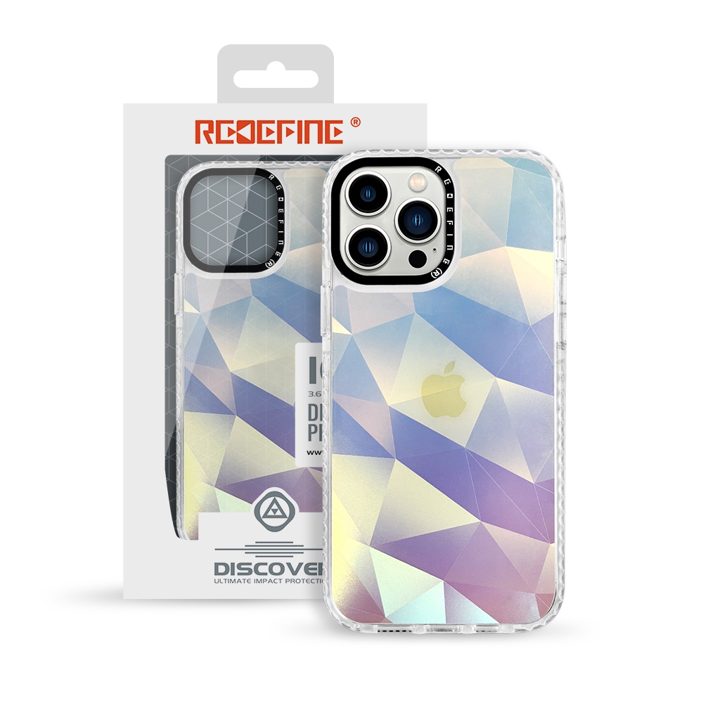 Picasus Laser Iridescent Transparent Cover Case for iPhone 14 Pro Max-Groove