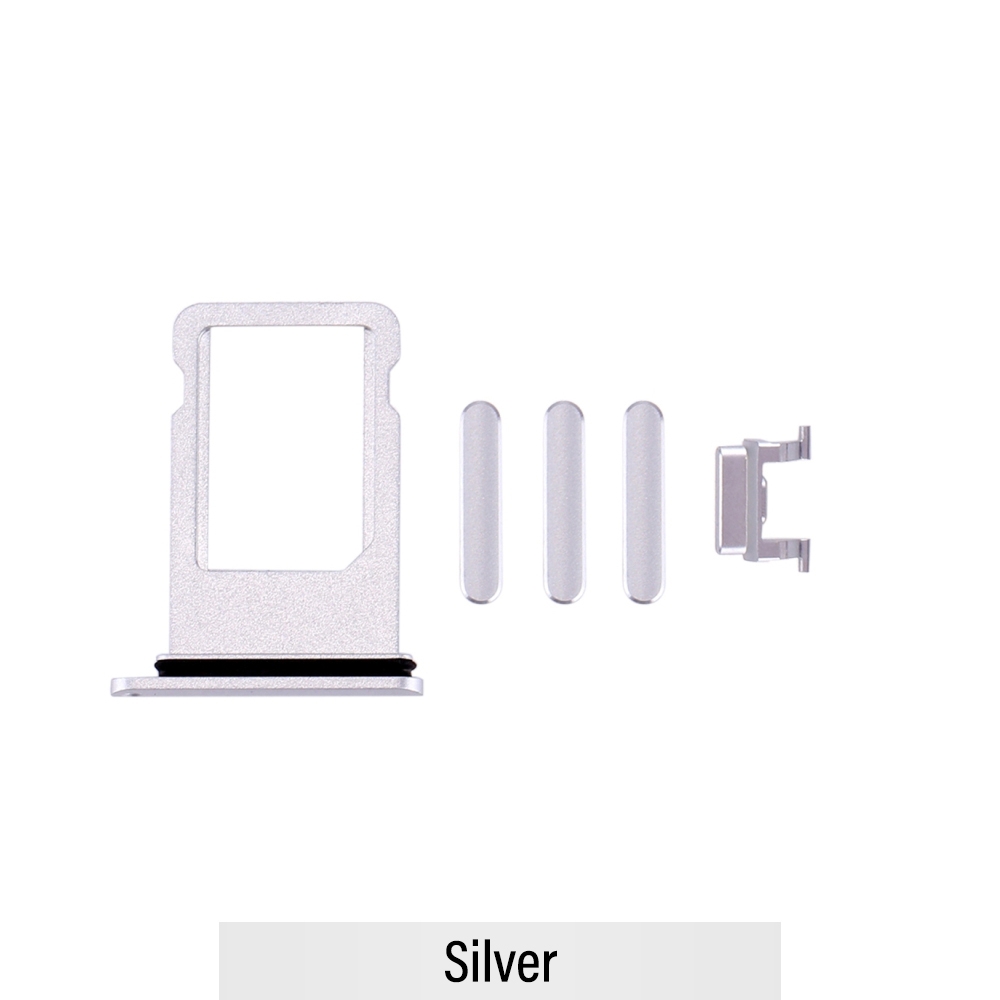 SIM Card Tray and Side Button for iPhone 8 Plus-Silver