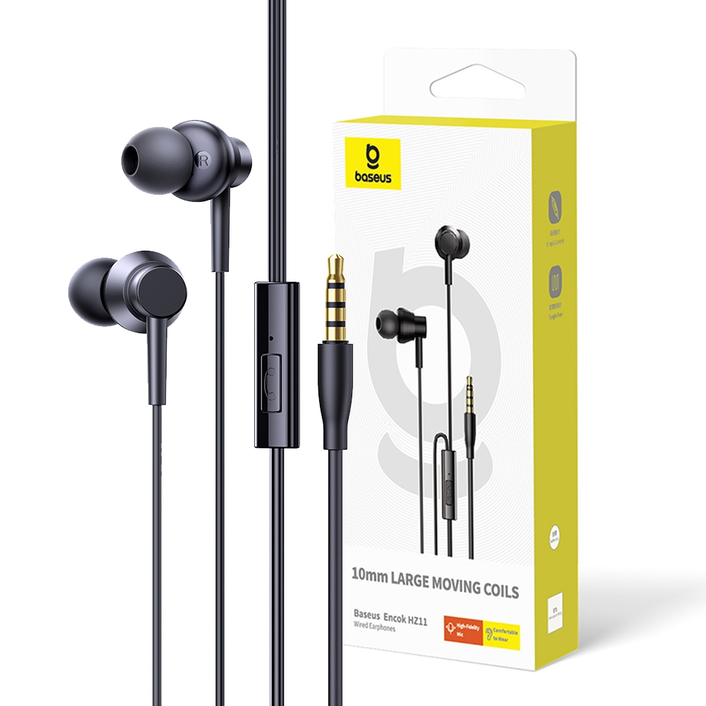 Baseus Encok HZ11 Wired Earphones-Black