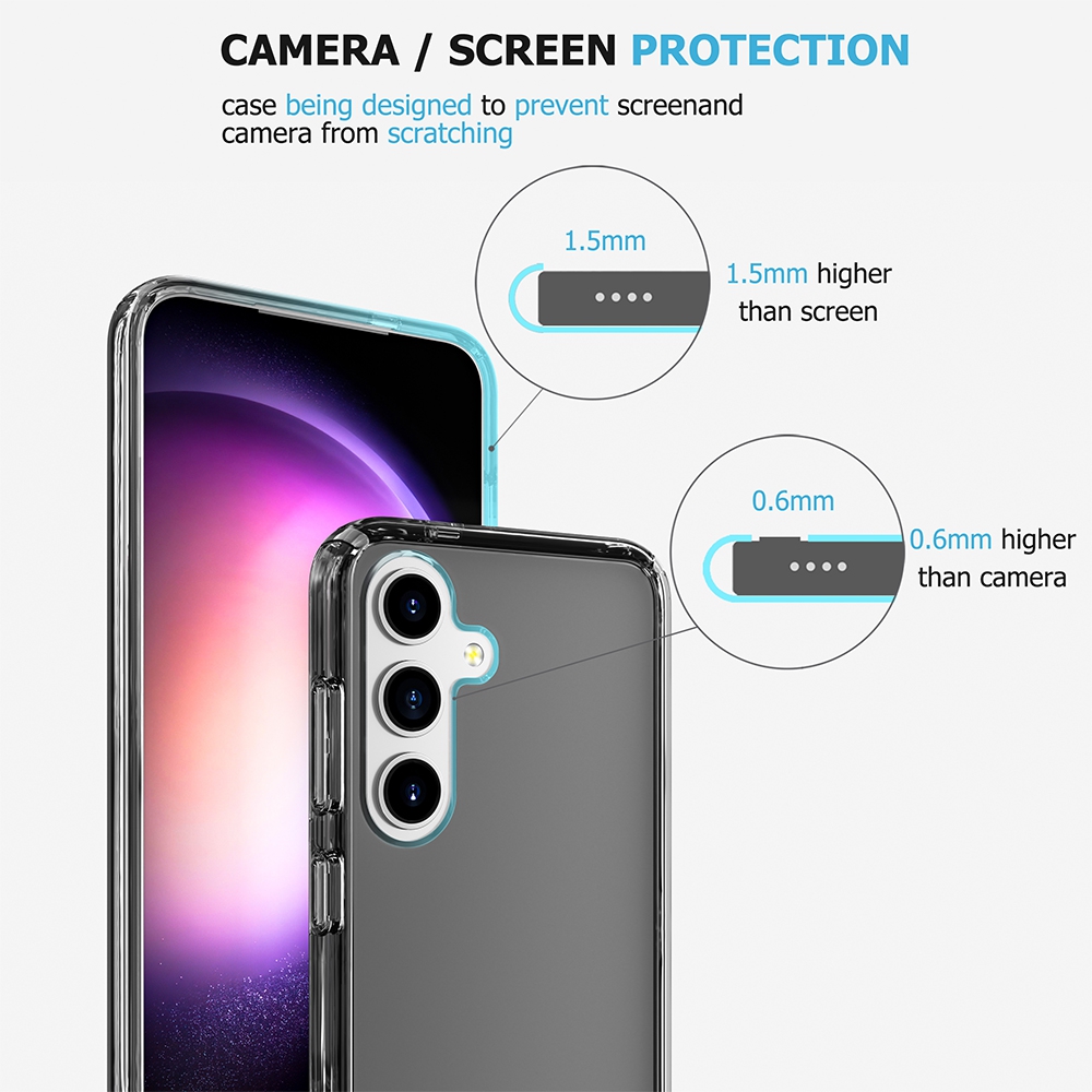 UTIA Ultimake Shockproof Case Cover for Samsung Galaxy S24 / S25-Clear Black