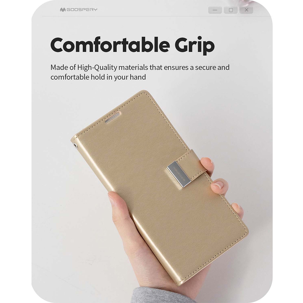 Mercury Rich Diary Case Cover With Magnetic Ring for Samsung Galaxy S26 Plus-Mint