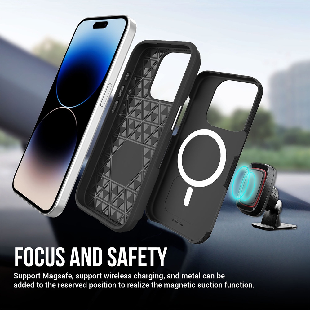Rhinos Rugged Shockproof Magsafe Cover Case for iPhone 16-Rose Gold