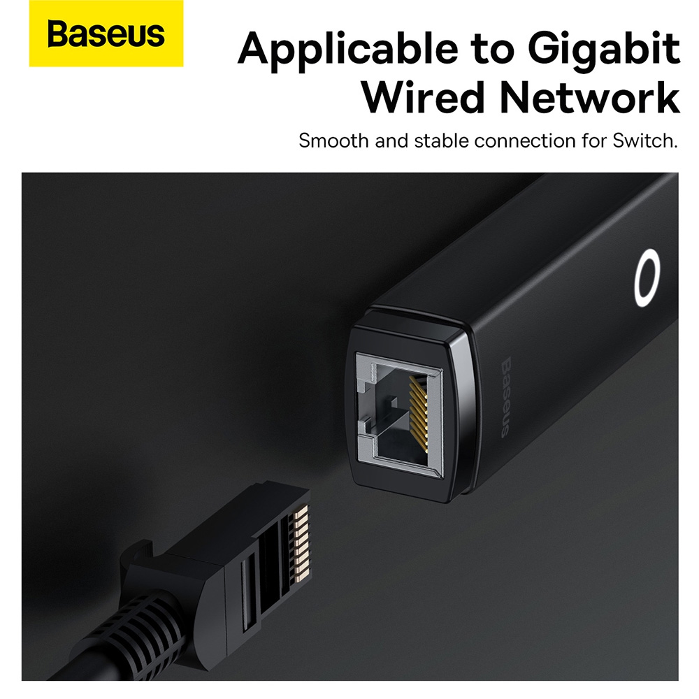 Baseus Lite Series Ethernet Adapter USB-A to RJ45 LAN Port 1000Mbps