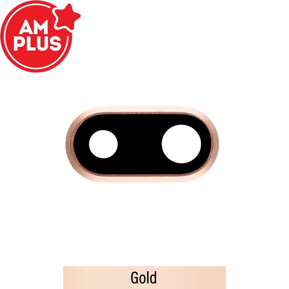 AMPLUS Rear Camera Lens with Bezel for iPhone 8 Plus-Gold