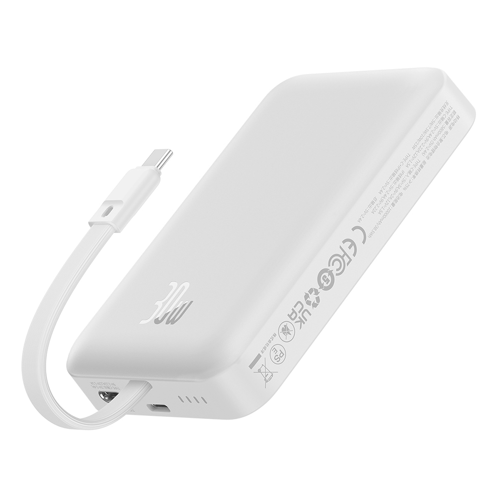 Baseus Magnetic Mini Wireless Fast Charge Power Bank Type-C Edition 10000mAh 30W-White