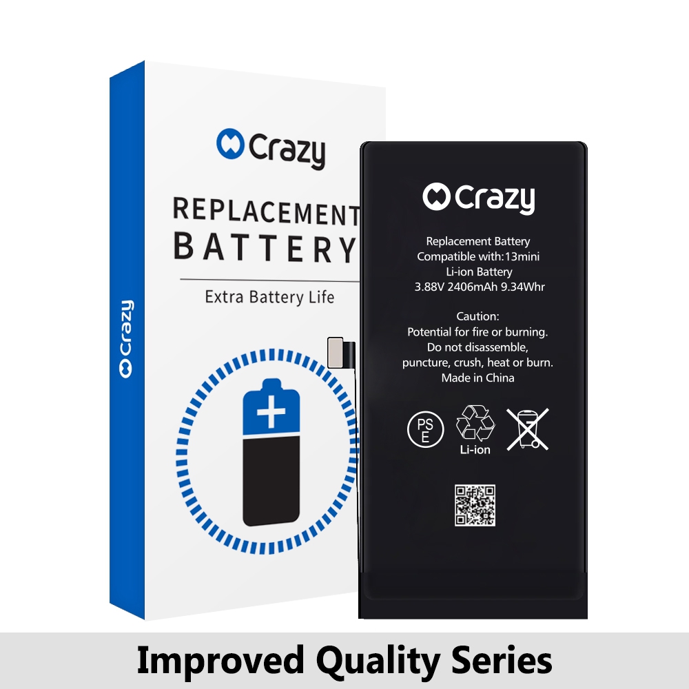 Crazy Improved Quality- iPhone 13 mini Replacement Battery with Adhesive Strips 2406mAh (TI CHIP: 27546) (Cheapest Price)