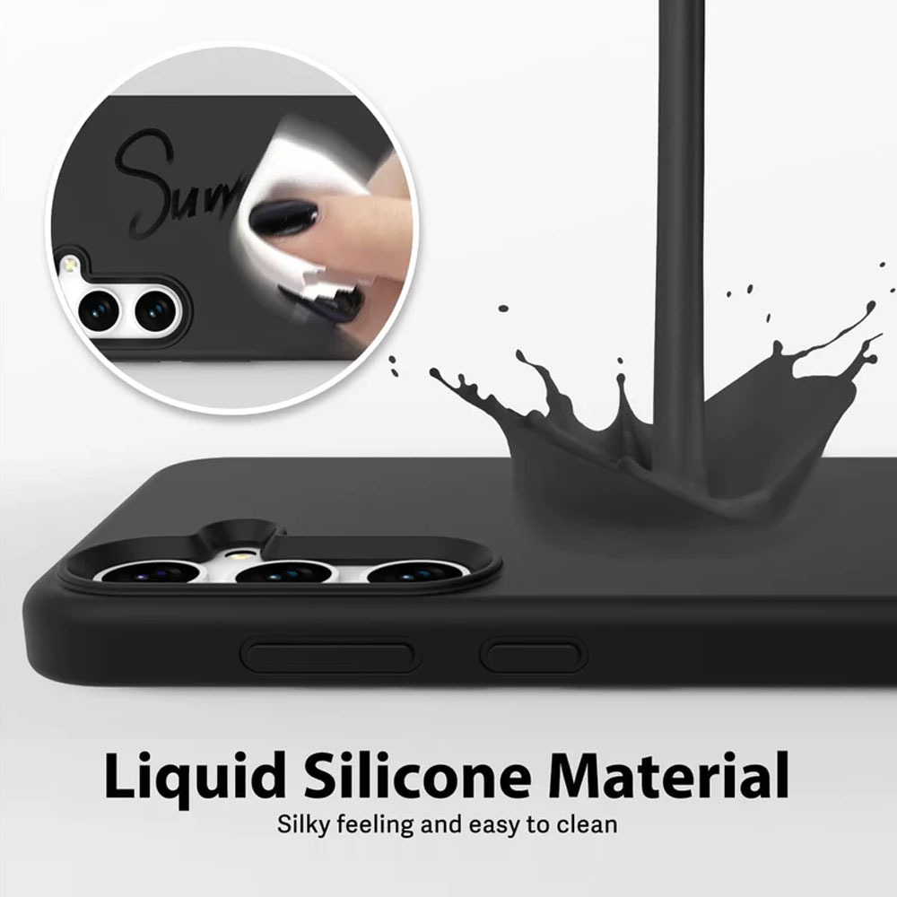 Liquid Silicone Case Cover for Samsung Galaxy S24-Black