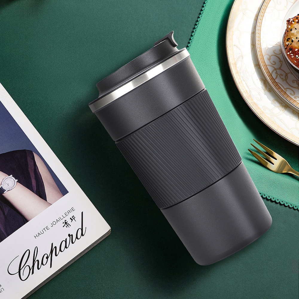 Stainless Steel Insulated Coffee Mug with Inner Ceramic Coating 510ml-Black