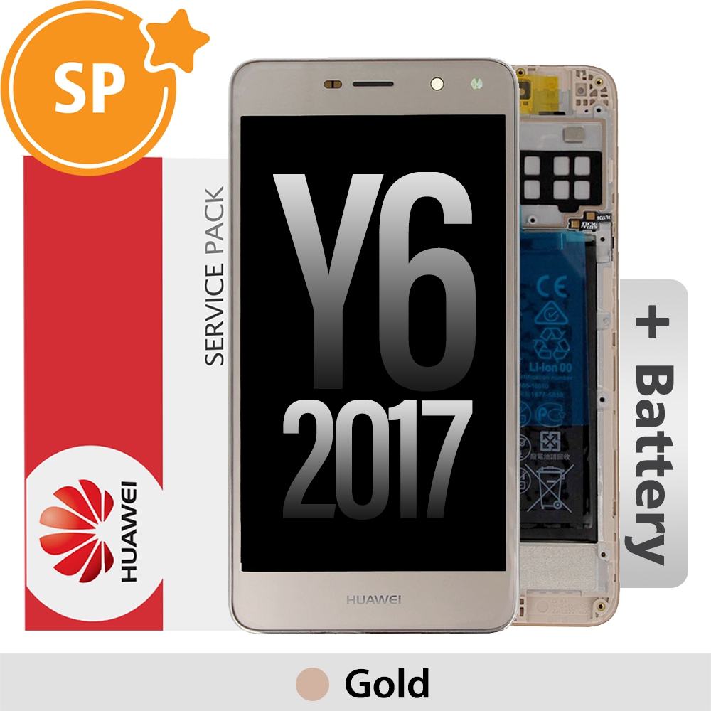 Huawei Y6 (2017) LCD Screen Digitizer 02351DMF (Service Pack)-Gold