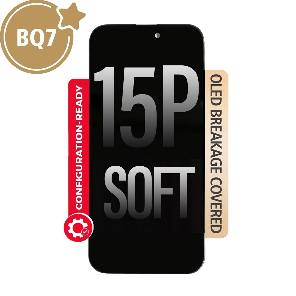 BQ7 Diagnosable Soft OLED Assembly for iPhone 15 Plus Screen Replacement (Configuration Ready)