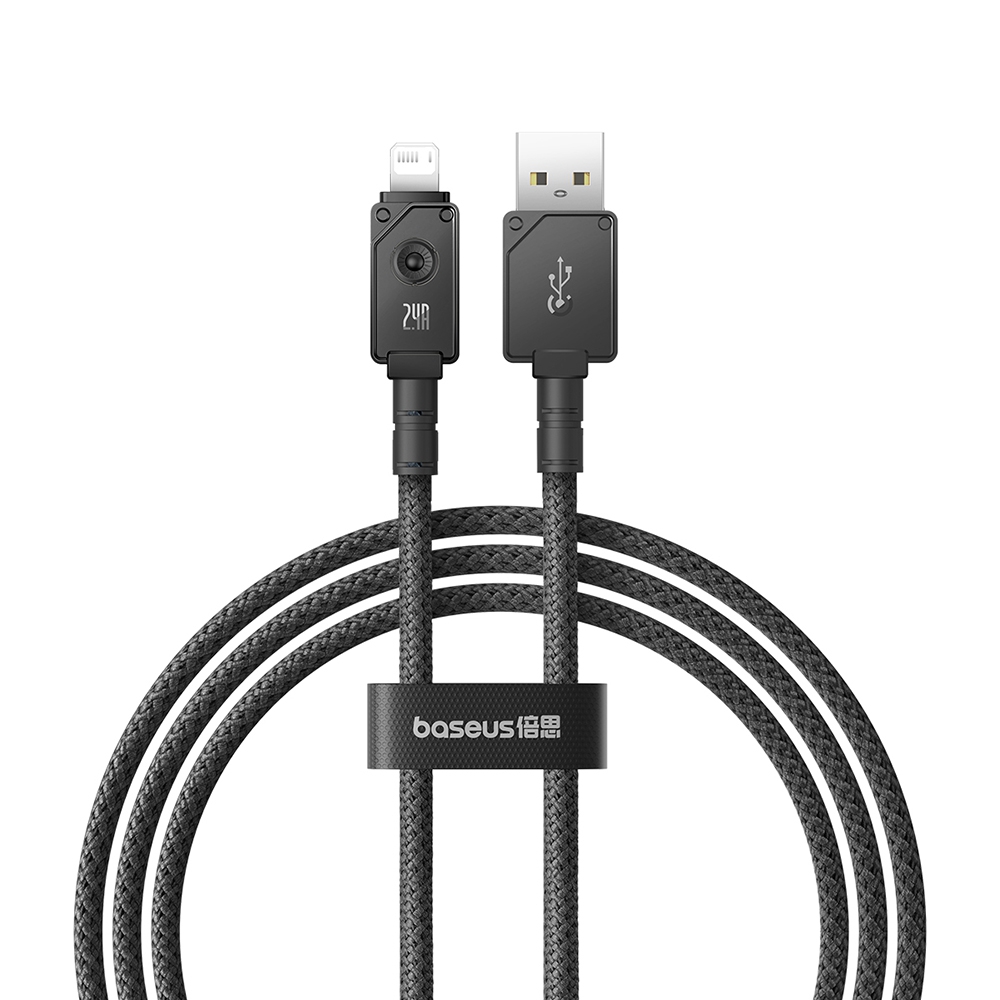 Baseus Unbreakable Series Fast Charging Data Cable USB to iP 2.4A 1m-Black