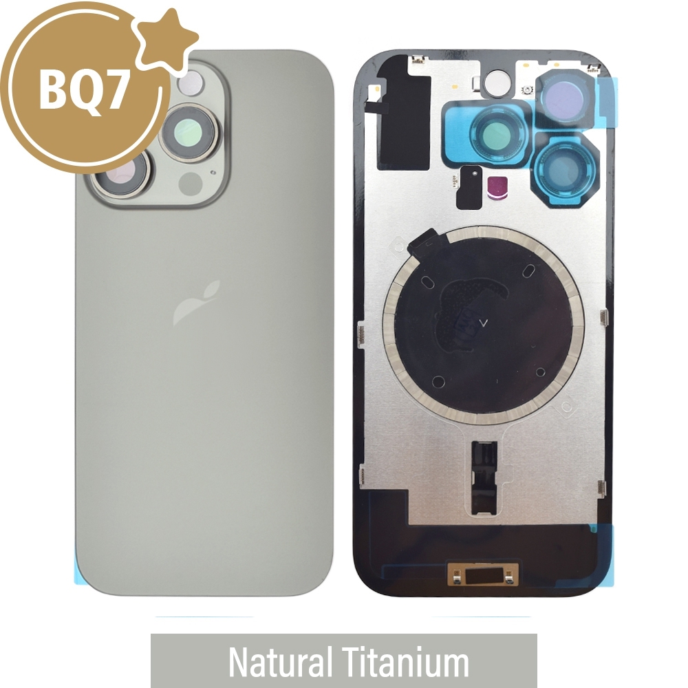 BQ7 Rear Cover Glass with Camera Lens Glass and Magsafe Magnet for iPhone 16 Pro-Natural Titanium
