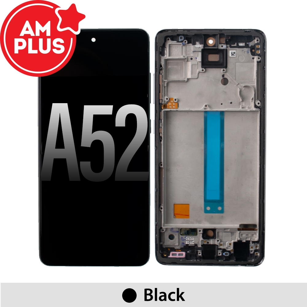 AMPLUS LCD Screen Replacement Digitizer With Frame for Samsung Galaxy A52 A525F-Black (No Fingerprint Function)