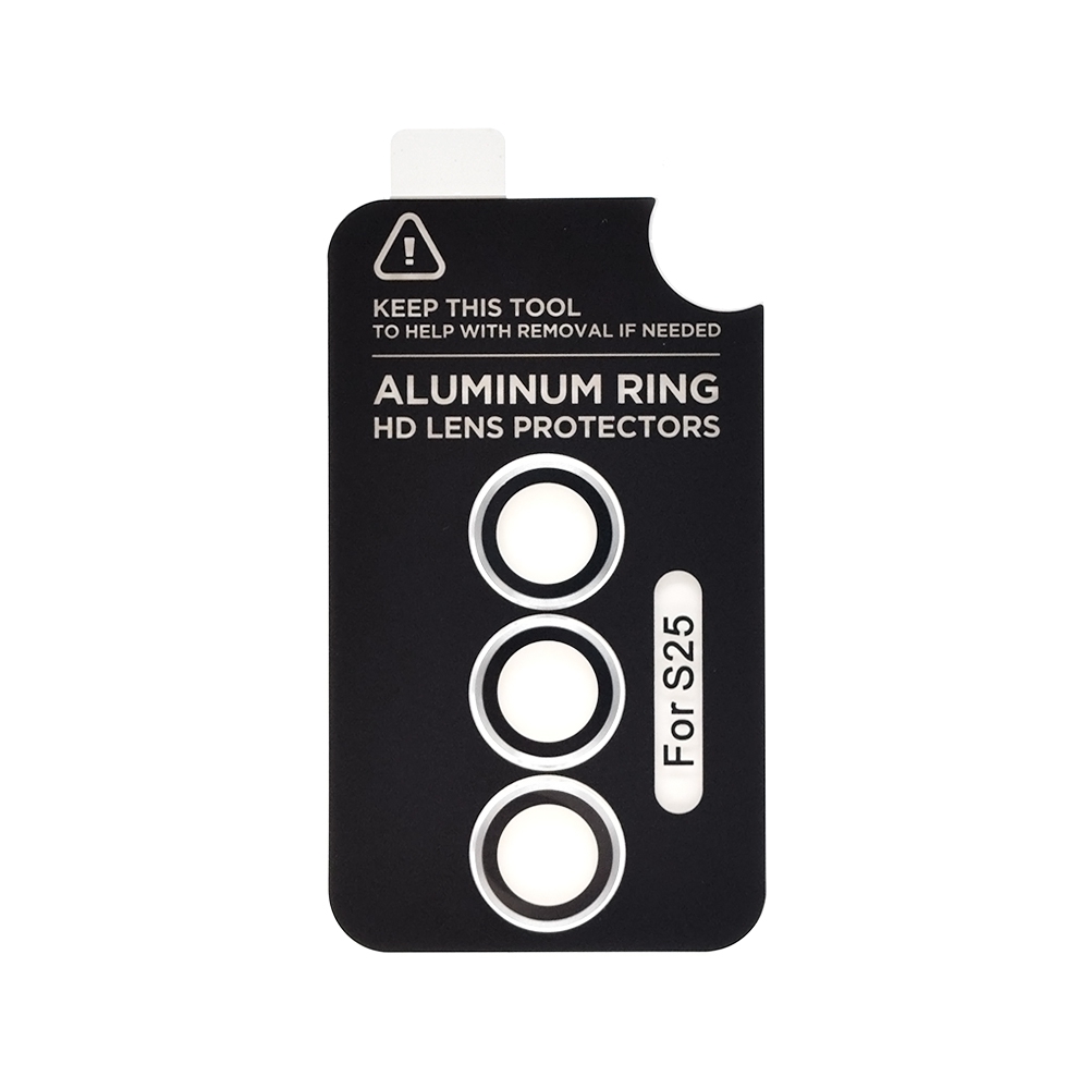 Kinglas Metal Ring HD Tempered Glass Camera Lens Protector Film for Samsung Galaxy S25-Grey